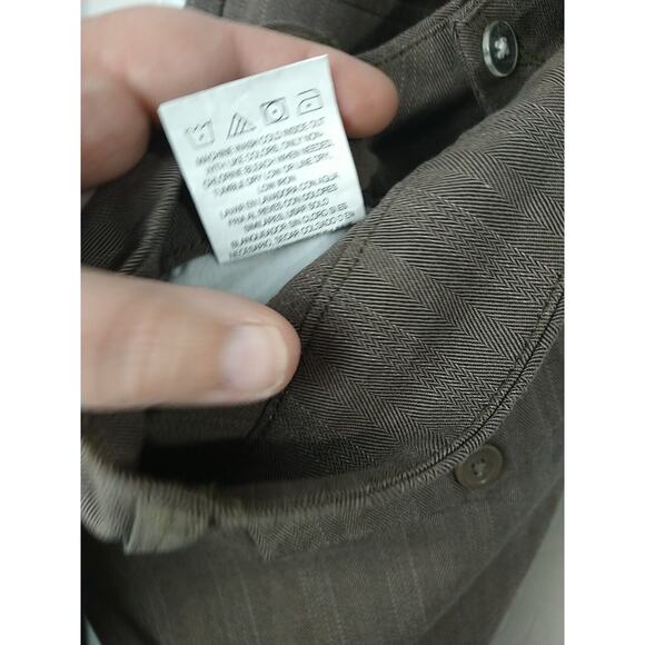 Riders By Lee Woman 14M Trouser Pants Brown Striped Pocket Straight - Picture 10 of 11